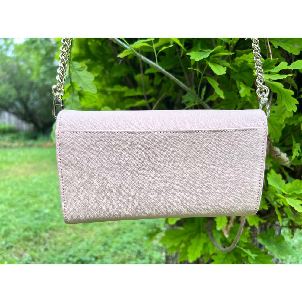 Kate Spade Crossbody Clutch Women Small Pink Heart Applique Chain Strap - Picture 4 of 8
